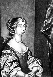 Retrato de Barbara Villiers, Duquesa de Cleveland (1641-1709) grabado por Robert Dunkarton (1744-c.1817) de Personajes Ilustres en la Historia Británica